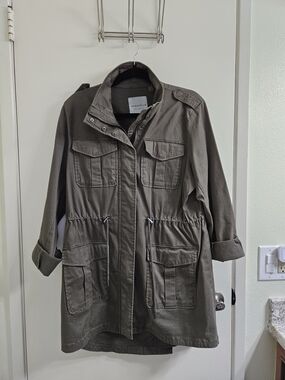 Bagatelle Olive Green Utility Jacket with Drawstring Waist